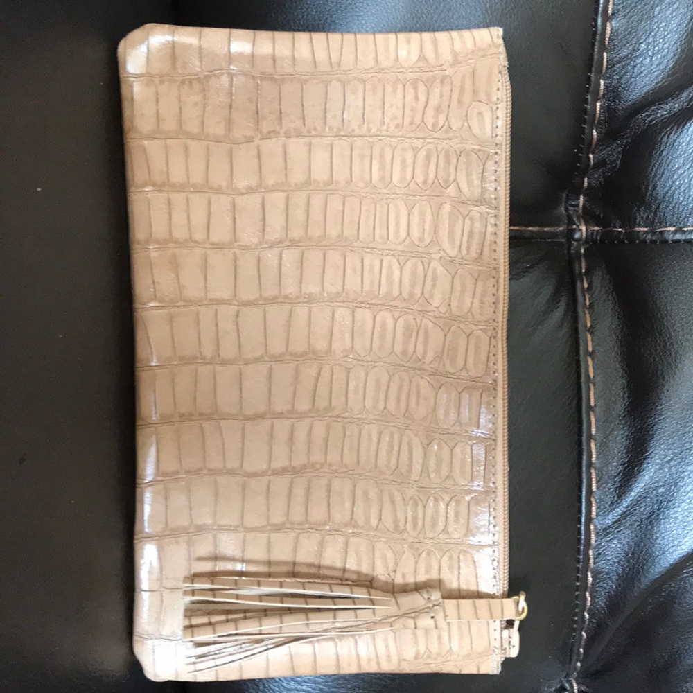 Viva Bags Italian Leather Clutch - 10x6, tan